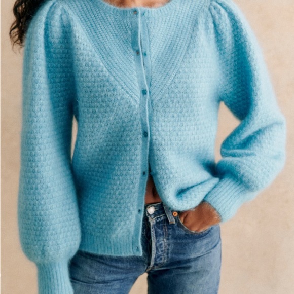 SOLD// Sézane NWOT Solena Cardigan in Blue Lagoon Size M - Picture 2 of 7